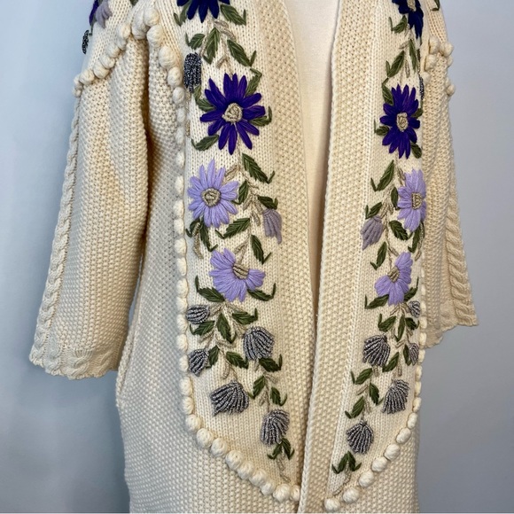 Line Markvardsen Vintage Embroidered Cardigan Sweater - Picture 4 of 13
